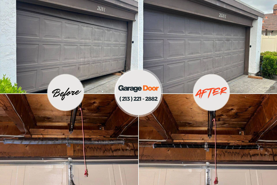 Before and after: garage door repair River Park, FL